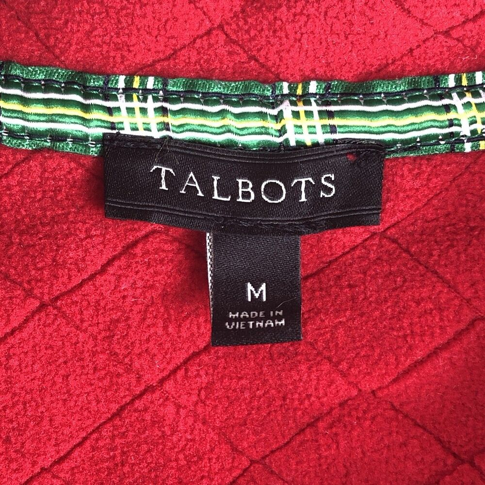 Talbots Womens Quilted Zip Up Jacket sz M Red Outdoor Comfort Fleece Causal - Picture 6 of 7